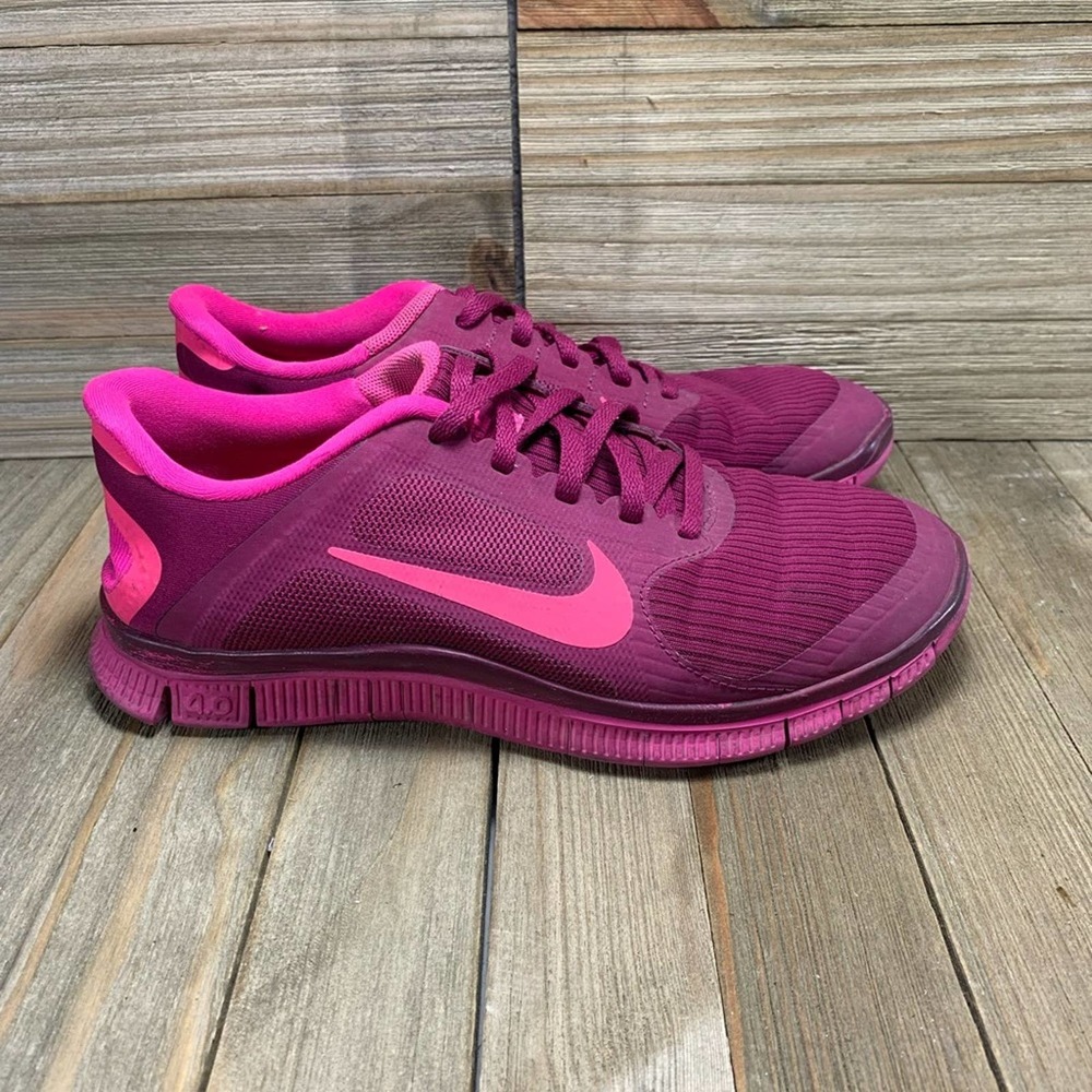 Nike Free RN 4.0 V3 Running Shoes Pink Red Womens Size 6.5 Sneakers